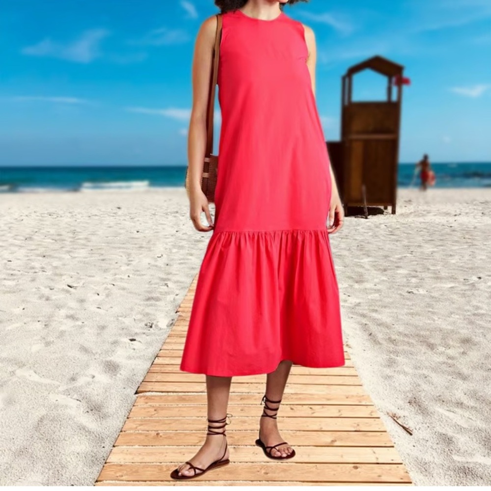 Frankie Shop Sleeveless Pink Midi Dress Small